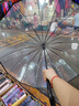 美杜直桿雨傘透明手動(dòng)雨傘16骨長柄大號(hào)雙人加固加厚抗風(fēng)雨傘 透明雨傘16骨透白【黑邊】 曬單實(shí)拍圖