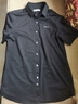 太平鳥(niǎo)男裝字母刺繡襯衫商務(wù)短袖襯衣B1CCD2401 黑色1（合體） L 曬單實(shí)拍圖