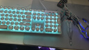 前行者（EWEADN）TK100朋克机械键盘鼠标套装电竞游戏有线台式电脑笔记本键鼠办公复古外设吃鸡 白色冰蓝光 实拍图