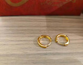 CHENG NINI黃金耳環(huán)素圈ins18k金女足金999耳圈送禮首飾圓圈金耳釘 2.72g 曬單實(shí)拍圖