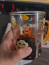摩登主妇原创玻璃杯家用耐高温水杯高颜值带刻度杯子好看的果汁牛奶杯 小号把杯(划水熊猫) 350ML-带刻度 晒单实拍图