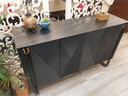思軒家具（CI XUAN FURNITURE）餐邊柜實木客廳茶水柜一體收納柜輕奢意式極簡玄關柜家用儲物柜 140*40*85 黑色四門 曬單實拍圖