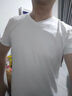 古德羅 GUDEILUO短袖T恤男士緊身V領(lǐng)純色韓版修身半袖純棉潮雞心領(lǐng)彈力健身打底衫 V白色 2XL (145斤以?xún)? 曬單實(shí)拍圖