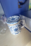 Gao Chun Ceramics高淳陶瓷中式家用茶杯青花琺瑯彩水杯帶蓋茶杯禮盒裝 青花能量濾茶杯（禮盒裝） 曬單實(shí)拍圖
