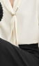 尚都比拉春季时尚优雅通勤飘带领上衣鱼尾半身裙套装 杏配黑 XL  晒单实拍图