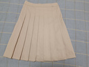 哈吉斯（HAZZYS）女裝 春秋款季通勤顯瘦a字百褶裙ABQST03AT04 米色BI S (155/68A 36) 曬單實(shí)拍圖