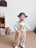 優(yōu)奇嬰兒衣服寶寶背帶褲春秋新款小童幼兒連體褲男童女童大PP褲長(cháng)褲子 T恤+背帶褲 80 曬單實(shí)拍圖