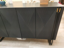 思軒家具（CI XUAN FURNITURE）餐邊柜實木客廳茶水柜一體收納柜輕奢意式極簡玄關柜家用儲物柜 140*40*85 黑色四門 曬單實拍圖