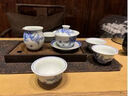 三勤堂景德鎮(zhèn)喜上眉梢三才青花蓋碗手繪品茗杯敬茶碗公道杯泡茶器 手繪青花喜上眉梢套裝 曬單實(shí)拍圖