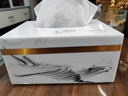 壹枱現代簡(jiǎn)約客廳衛生間北歐輕奢風(fēng)紙巾盒大理石紋理抽紙盒可定制LOGO 水墨白長(cháng)紙巾盒   小號 曬單實(shí)拍圖