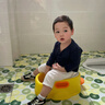 babyjianle嬰兒洗屁屁神器女童寶寶盆子女孩兒童洗屁股盆新生兒浴盆 鴨子-黃色【PU軟墊】 曬單實(shí)拍圖