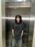 714street恐龍印花短袖T恤男女2024新款夏裝上衣男士日系復(fù)古體恤 深灰色 M 曬單實拍圖