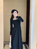 GARNUO赫本風(fēng)黑色長(cháng)袖連衣裙子女夏季2025年春秋新款法式茶歇高級感長(cháng)裙 黑色【長(cháng)袖版】 M【101-115斤】 曬單實(shí)拍圖