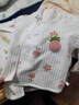 小三月新生嬰幼兒保暖上衣純棉a類秋冬夾棉內(nèi)衣服寶寶薄棉無骨外套開衫 A090花朵 80碼，建議18-21斤 曬單實拍圖