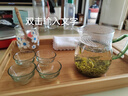 防爆加厚高硼硅玻璃月牙公道杯茶漏一體式大容量帶過濾網(wǎng)紅分茶器 400綠把大肚月牙+4小茶碗+茶盤 曬單實拍圖