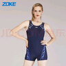 洲克 ZOKE 泳衣女連體平角專(zhuān)業(yè)競技訓練遮肚修身顯瘦水中健身訓練舒適118601473 蘭湖花 L 曬單實(shí)拍圖