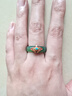 月石緣青籬食指戒指女荔枝凍瑪瑙玉髓復古玉石個(gè)性小眾設計閨蜜禮物 青籬（宮鈴松石）高檔禮盒 曬單實(shí)拍圖