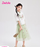 笛莎（DEESHA）童裝女童國風(fēng)套裝連衣裙2025夏季新款兒童女孩裙子套裝漢服裙 牛油果綠 140 曬單實(shí)拍圖