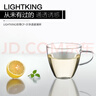 明尊（LIGHTKING）簡(jiǎn)約手工吹制帶把耐熱高硼硅玻璃小茶杯牛奶杯咖啡杯喝水杯套裝 CP-01（150ml）六只裝 曬單實(shí)拍圖
