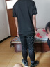 寫(xiě)璇（XIEXUAN）夏季運動(dòng)套裝男衣服男裝冰絲短袖T恤健身服潮牌夏天男士休閑套裝 黑色 (短袖+褲子) L 105-120斤【建議】 曬單實(shí)拍圖