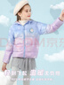 迪士尼兒童羽絨服外套女童輕薄連帽寶寶外穿短款洋氣冬大童白鴨絨 QBX513363紫色迷彩 140適合135-145cm  曬單實(shí)拍圖