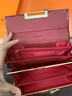 絲芙倫2026夏季新款亮面牛皮長(cháng)款錢(qián)包鑲鉆鎖扣大容量多隔層大鈔夾放手機 石頭紋紅色-真皮 高檔禮盒包裝 曬單實(shí)拍圖