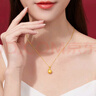 智玉云祥金蘋果黃金吊墜女款3D硬金轉(zhuǎn)運珠蘋果項鏈999足金掛墜送女友禮物 金蘋果+s925項鏈 約1.15g-1.35g 曬單實拍圖