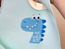 马博士 吃饭围兜婴儿硅胶围嘴宝宝饭兜儿童防水罩衣  蓝恐龙 实拍图
