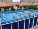 拉皮卡帆布魚池帶測過濾系統(tǒng)防水布養(yǎng)魚池專用錦鯉家用帆布池刀刮布水池 框架式高度1.2米含測過濾 寬3米長5米 曬單實拍圖