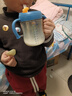 奔麥兒童牛奶杯帶刻度PPSU水杯直飲吸管寶寶喝水杯家用嬰幼兒水壺夏季 一杯兩用(吸管+直飲)孔雀藍(lán)260ml 曬單實(shí)拍圖