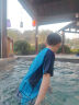 特步（XTEP）儿童泳衣裤男童宝宝防晒速干分体小童中大童游泳装备 宝蓝色 16#  实拍图