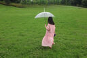 茵曼（INMAN）萊賽爾絲光連衣裙2025夏女裝新款U領(lǐng)休閑氣質(zhì)小個子顯瘦長裙子 洛可可粉 M 曬單實拍圖
