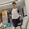 左西男童學(xué)院風(fēng)織帶運動(dòng)套裝2025新品夏季透氣親膚休閑運動(dòng)百搭 白色 140 cm 建議身高140cm左右 曬單實(shí)拍圖