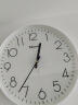 天王星挂钟客厅卧室石英钟现代简约创意钟表免打孔时尚个性3D立体时钟圆形挂表 Q8722-1白边白面30厘米 实拍图