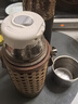 特美刻純鈦保溫杯高檔錘紋燜茶杯男士茶水分離泡茶杯大容量便攜養(yǎng)生鈦杯 雪花銀（藤編杯套） 410ml 曬單實拍圖