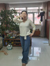 LOVER RUCCI法國高腰牛仔褲女闊腿2025年新款春秋休閑胖m直筒褲淺色純棉女褲 藍色 L 28 曬單實(shí)拍圖