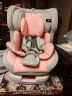 BYKIOS儿童安全座椅汽车用0-12岁婴儿宝宝通用车载座椅360度旋转可躺睡 豪华粉(经典款+遮阳棚+脚踏板) 实拍图