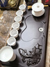 華廈弘泰 整塊黑檀木 茶盤(pán)實(shí)木茶臺家用簡(jiǎn)約排水原木茶海大號功夫茶具托盤(pán) 55x30x4.5魚(yú)躍龍門(mén) 曬單實(shí)拍圖