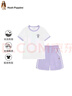 暇步士（Hush Puppies）童裝兒童男女大童夏裝新款絲滑云柔棉柔軟舒適時(shí)尚休閑套裝 云霞紫 130 cm 曬單實(shí)拍圖
