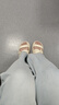 卓詩尼涼鞋女2025年夏季新款法式設(shè)計感蝴蝶結(jié)公主仙女風羅馬厚底沙灘鞋 米白色 38 曬單實拍圖