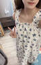 另約2024帶胸墊睡衣網(wǎng)紅風(fēng)夏季吊帶睡裙女款甜美日系無袖小個(gè)子家居服 4017 藍(lán)色小花【帶可拆卸胸墊】 M 曬單實(shí)拍圖