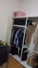 緗綠洞洞板衣柜家用臥室金屬鐵藝開(kāi)放式衣柜帶防塵簾全鋼衣柜衣帽間架 白架 C款212長(cháng)【米白防塵簾】 曬單實(shí)拍圖