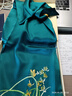 湘傳禮湘繡手工刺繡圍巾絲巾純真絲桑蠶絲手工繡花披肩禮盒工藝伴手禮品 香檳金-金桂 平金 曬單實(shí)拍圖