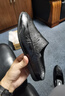 卡力丁 男士包頭真皮半拖鞋百搭透氣涼鞋個(gè)性無(wú)后跟韓版潮流懶人豆豆鞋潮鞋 黑色 42 曬單實(shí)拍圖