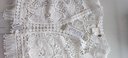 路施南白色蕾絲流蘇披肩女春夏歐美薄款遮陽(yáng)防曬裝飾百搭配裙子V領(lǐng)斗篷 米白 PJ137 M 曬單實(shí)拍圖