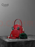Cuud新年情人節禮物包包女包小眾設計圣誕節手提小包時(shí)尚單肩斜挎女包 寶石紅 曬單實(shí)拍圖
