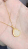 中國(guó)黃金（CHINA GOLD）彌勒佛黃金項(xiàng)鏈女?huà)寢尶钭憬鸷吞镉竦鯄嬈呦η槿斯?jié)禮物送女友老婆 京速達(dá)-足金福運(yùn)佛和田玉吊墜+足金鏈 曬單實(shí)拍圖