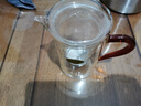 梓童 耐熱加厚泡茶杯子彩把公道杯過濾內(nèi)膽玻璃茶具泡茶器紅茶透明 橙把不銹過濾230ML 曬單實拍圖