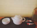 叁旬招財(cái)貓茶壺過(guò)濾單壺簡(jiǎn)約輕奢功夫茶具家用大容量陶瓷泡茶壺 招財(cái)貓茶壺_禪風(fēng)白 185ml 曬單實(shí)拍圖