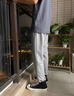 真維斯（JEANSWEST）休閑褲華夫格長褲運動跑步春秋長褲子青少年學生寬松棉褲子加大碼 灰色（復(fù)古車票KZ） XL 曬單實拍圖